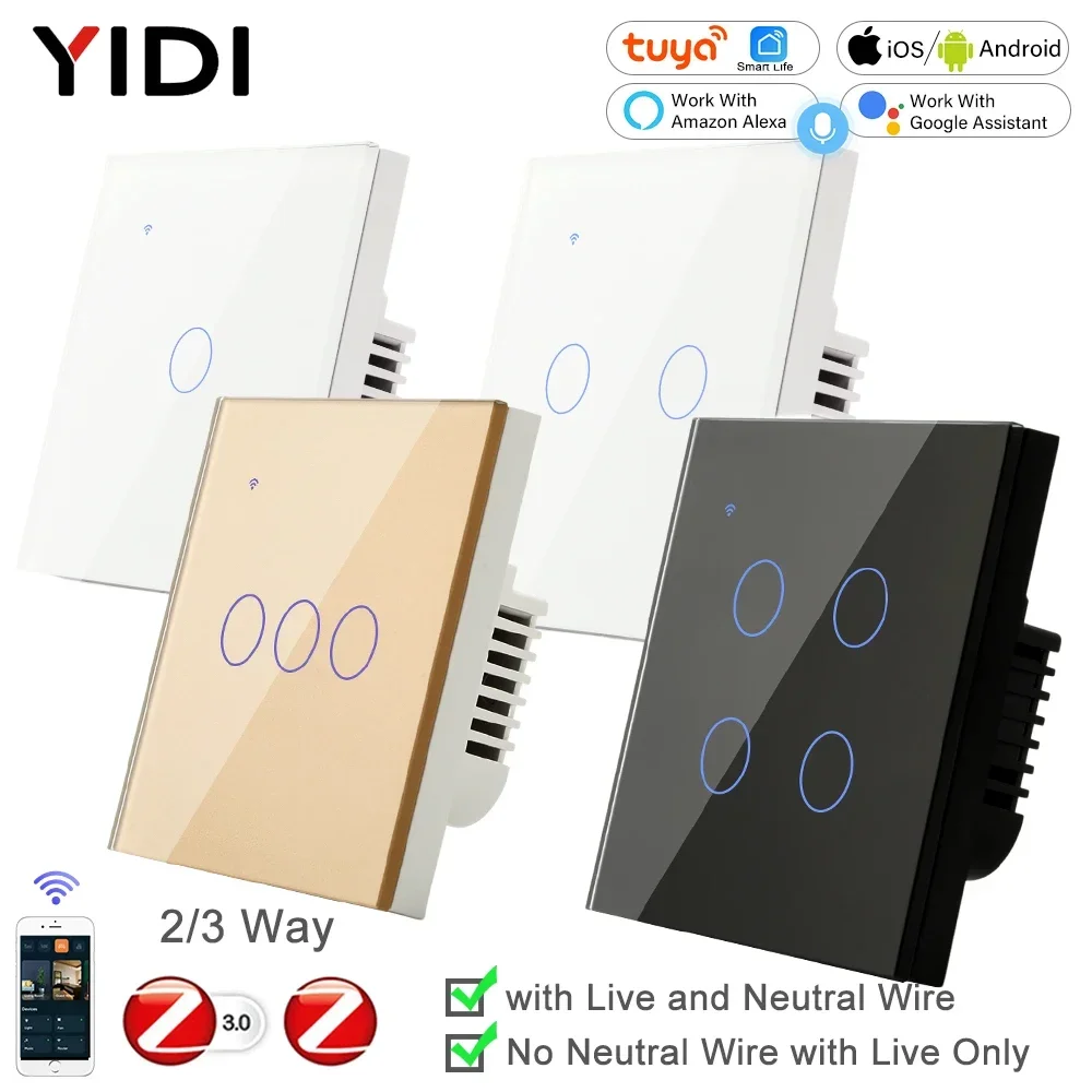 Tuya 4 Channel - Công tắc đèn cảm ứng thông