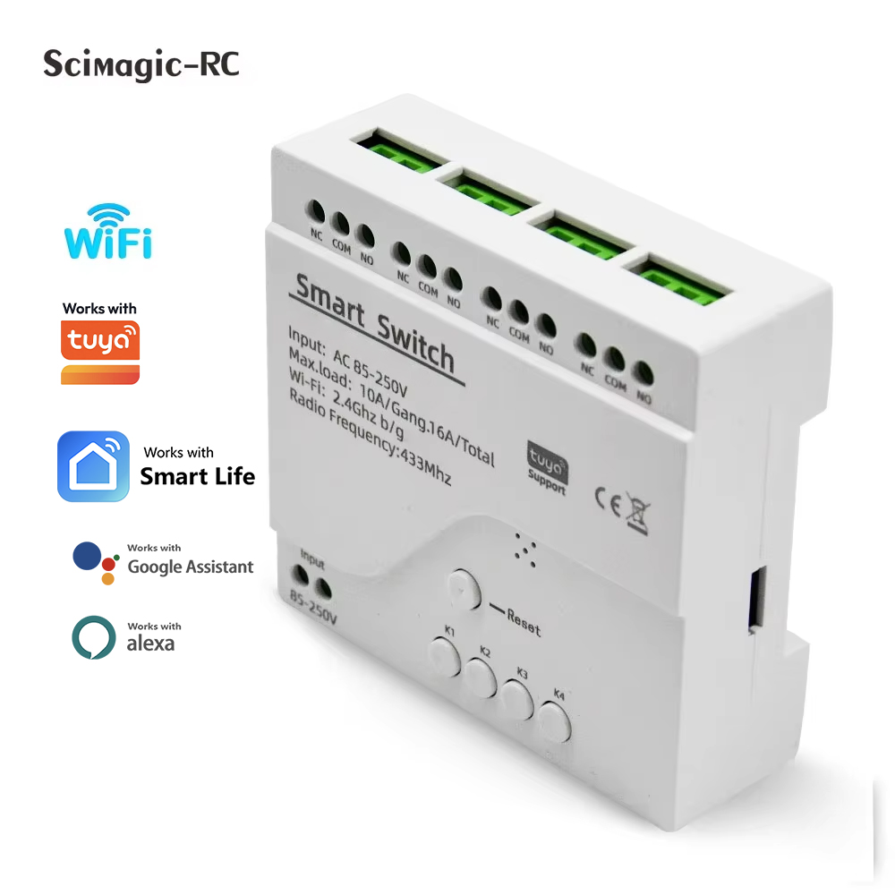 Tuya 4 Channel - Mô-đun rơ-le 4 kênh điều khiển