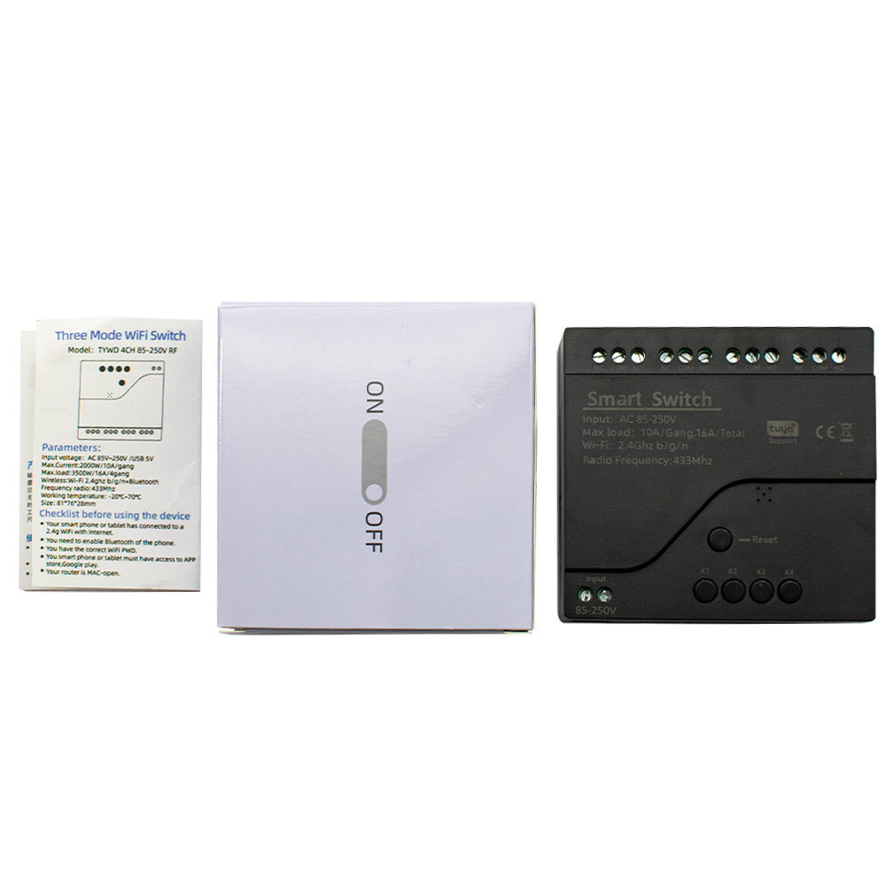 Black Style Tuya 4CH Wifi Smar - đánh giá và giá Tuya 4 Channel