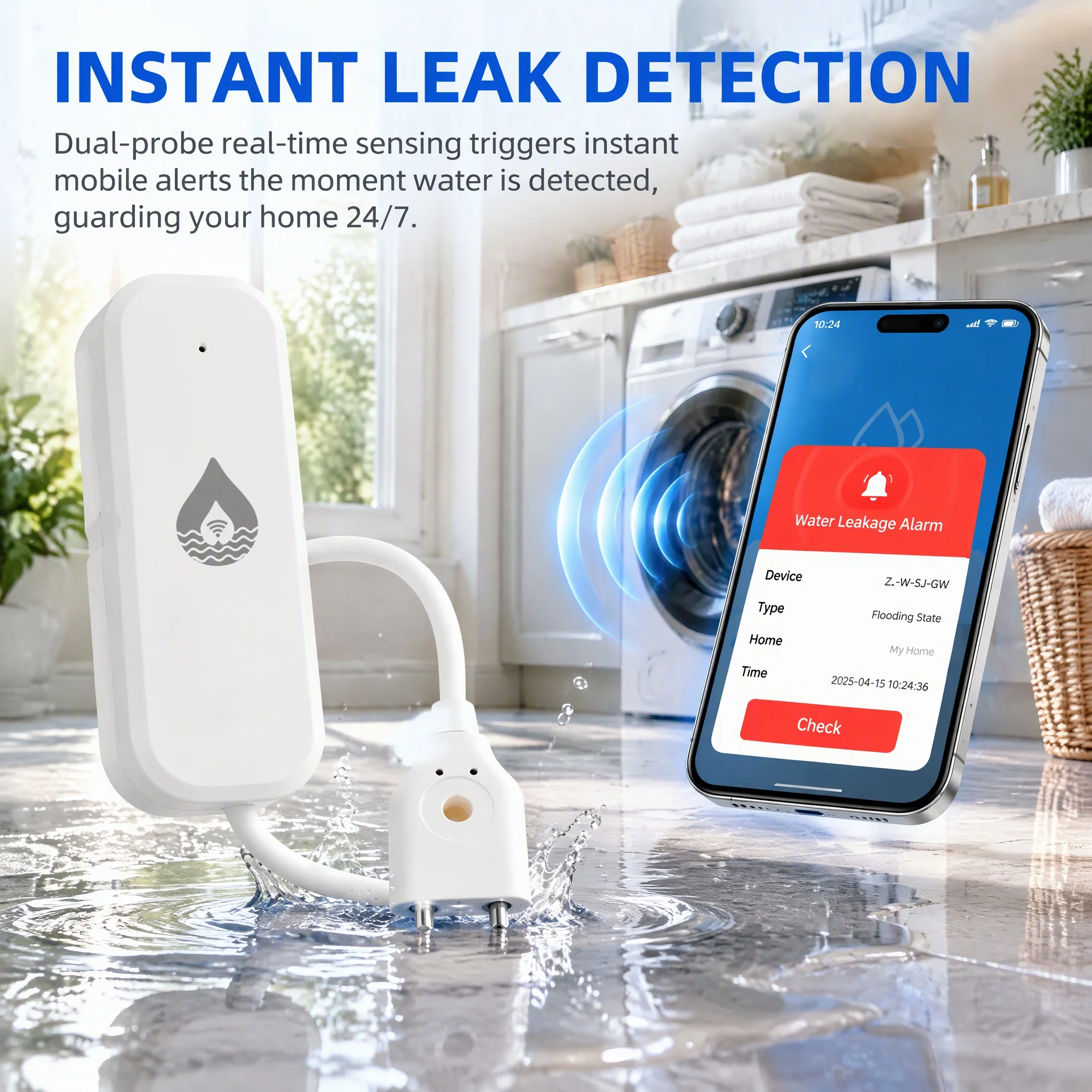 Smart WiFi Water Leak Detector - đánh giá và giá Home Assistant Tuya