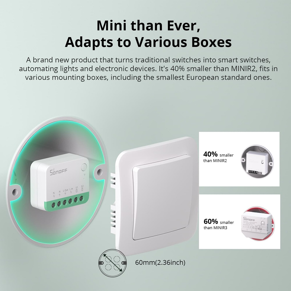 SONOFF MINIR4M MINI Extreme Wi - đánh giá và giá Sonoff